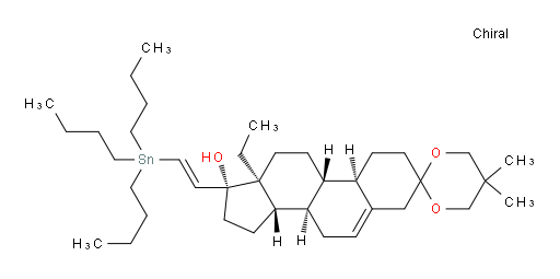 (8R,9S,10R,13S,14S,17R)-13-ethyl-5',5'-dimethyl-17-((E)-2-(tributylstannyl)vinyl)-1,2,4,7,8,9,10,11,12,13,14,15,16,17-tetradecahydrospiro[cyclopenta[a]phenanthrene-3,2'-[1,3]dioxan]-17-ol