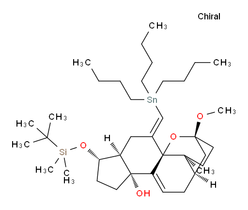 (3R,5R,9S,10S,13R,14R,17S,E)-17-((tert-butyldimethylsilyl)oxy)-3-methoxy-10-methyl-11-((tributylstannyl)methylene)-1,2,3,4,5,6,10,11,12,13,14,15,16,17-tetradecahydro-3,9-epoxycyclopenta[a]phenanthren-14-ol