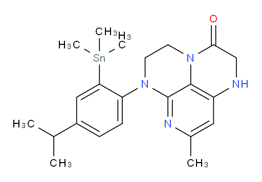 6-(4-isopropyl-2-(trimethylstannyl)phenyl)-8-methyl-1,2,5,6-tetrahydro-1,3a,6,7-tetraazaphenalen-3(4H)-one