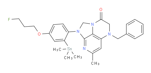 5-benzyl-1-(4-(3-fluoropropoxy)-2-(trimethylstannyl)phenyl)-7-methyl-4,5-dihydro-1H-1,2a,5,8-tetraazaacenaphthylen-3(2H)-one