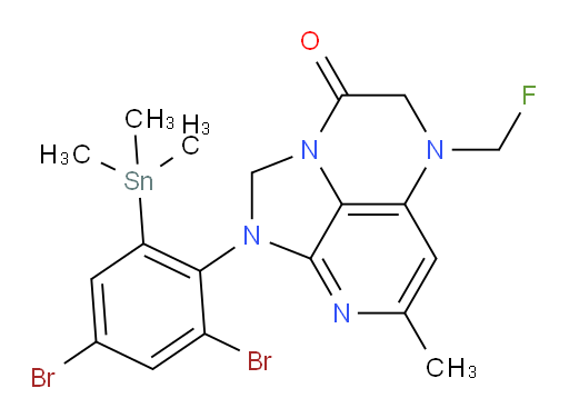1-(2,4-dibromo-6-(trimethylstannyl)phenyl)-5-(fluoromethyl)-7-methyl-4,5-dihydro-1H-1,2a,5,8-tetraazaacenaphthylen-3(2H)-one