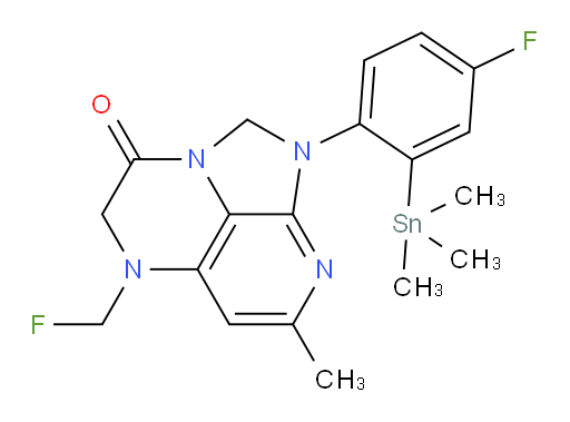 1-(4-fluoro-2-(trimethylstannyl)phenyl)-5-(fluoromethyl)-7-methyl-4,5-dihydro-1H-1,2a,5,8-tetraazaacenaphthylen-3(2H)-one