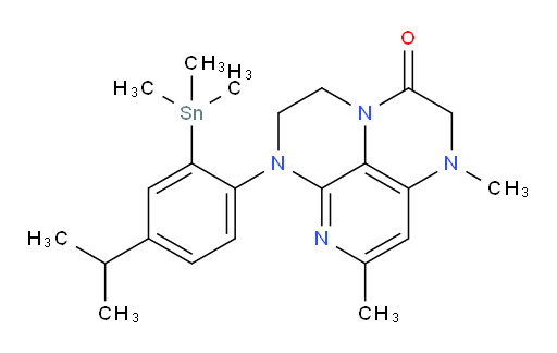 6-(4-isopropyl-2-(trimethylstannyl)phenyl)-1,8-dimethyl-1,2,5,6-tetrahydro-1,3a,6,7-tetraazaphenalen-3(4H)-one