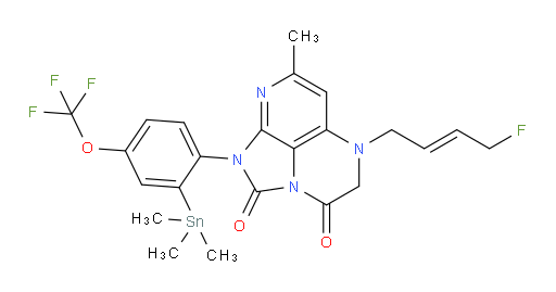 (E)-5-(4-fluorobut-2-en-1-yl)-7-methyl-1-(4-(trifluoromethoxy)-2-(trimethylstannyl)phenyl)-4,5-dihydro-1H-1,2a,5,8-tetraazaacenaphthylene-2,3-dione