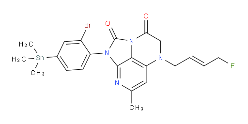 (E)-1-(2-bromo-4-(trimethylstannyl)phenyl)-5-(4-fluorobut-2-en-1-yl)-7-methyl-4,5-dihydro-1H-1,2a,5,8-tetraazaacenaphthylene-2,3-dione