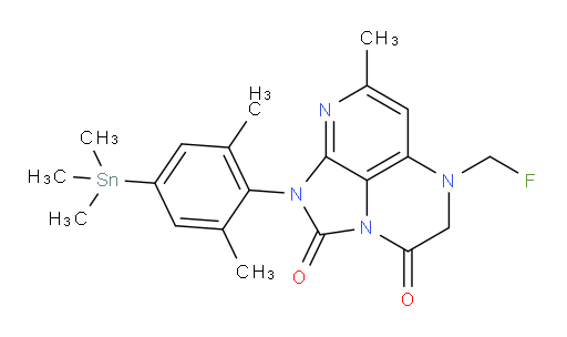 1-(2,6-dimethyl-4-(trimethylstannyl)phenyl)-5-(fluoromethyl)-7-methyl-4,5-dihydro-1H-1,2a,5,8-tetraazaacenaphthylene-2,3-dione