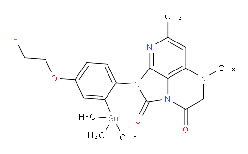 1-(4-(2-fluoroethoxy)-2-(trimethylstannyl)phenyl)-5,7-dimethyl-4,5-dihydro-1H-1,2a,5,8-tetraazaacenaphthylene-2,3-dione
