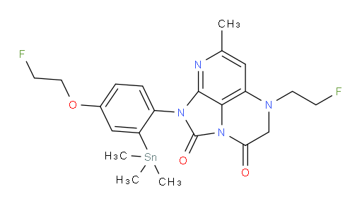 1-(4-(2-fluoroethoxy)-2-(trimethylstannyl)phenyl)-5-(2-fluoroethyl)-7-methyl-4,5-dihydro-1H-1,2a,5,8-tetraazaacenaphthylene-2,3-dione