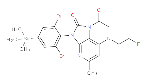 1-(2,6-dibromo-4-(trimethylstannyl)phenyl)-5-(2-fluoroethyl)-7-methyl-4,5-dihydro-1H-1,2a,5,8-tetraazaacenaphthylene-2,3-dione