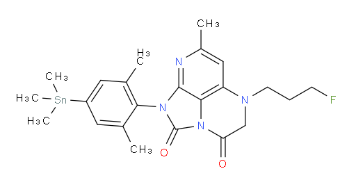 1-(2,6-dimethyl-4-(trimethylstannyl)phenyl)-5-(3-fluoropropyl)-7-methyl-4,5-dihydro-1H-1,2a,5,8-tetraazaacenaphthylene-2,3-dione