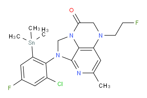 1-(2-chloro-4-fluoro-6-(trimethylstannyl)phenyl)-5-(2-fluoroethyl)-7-methyl-4,5-dihydro-1H-1,2a,5,8-tetraazaacenaphthylen-3(2H)-one