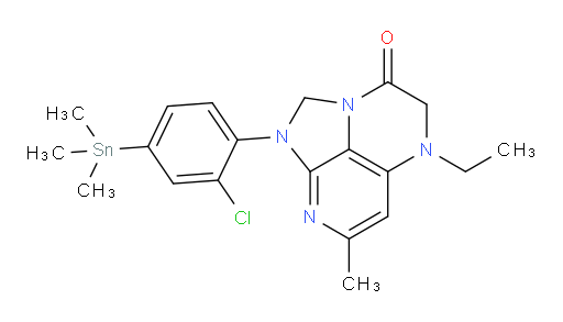 1-(2-chloro-4-(trimethylstannyl)phenyl)-5-ethyl-7-methyl-4,5-dihydro-1H-1,2a,5,8-tetraazaacenaphthylen-3(2H)-one