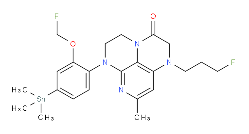 6-(2-(fluoromethoxy)-4-(trimethylstannyl)phenyl)-1-(3-fluoropropyl)-8-methyl-1,2,5,6-tetrahydro-1,3a,6,7-tetraazaphenalen-3(4H)-one