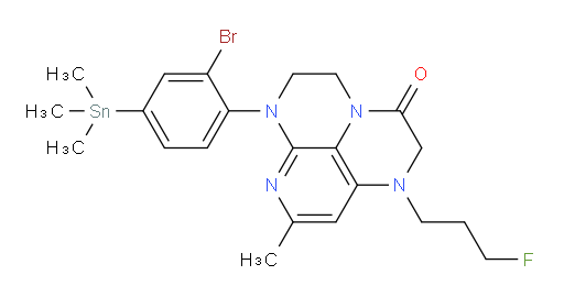6-(2-bromo-4-(trimethylstannyl)phenyl)-1-(3-fluoropropyl)-8-methyl-1,2,5,6-tetrahydro-1,3a,6,7-tetraazaphenalen-3(4H)-one