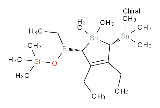((((2S,5S)-3,4-diethyl-1,1-dimethyl-5-(trimethylstannyl)-2,5-dihydro-1H-stannol-2-yl)(ethyl)boryl)oxy)trimethylsilane