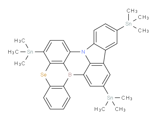 6,11,14-tris(trimethylstannyl)-5-selena-8b-aza-15b-borabenzo[a]naphtho[1,2,3-hi]aceanthrylene