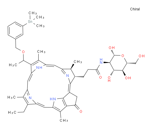 2-Deoxy-2-[[3-[(3S,4S)-14-ethyl-4,8,13,18-tetramethyl-20-oxo-9-[1-[[3-(trimethylstannyl)phenyl]methoxy]ethyl]-3-phorbinyl]-1-oxopropyl]amino]-β-D-glucopyranose