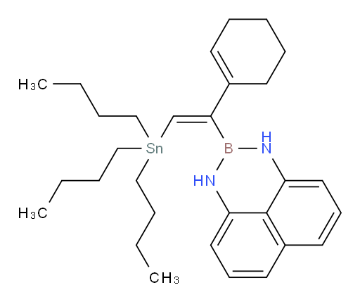 (E)-2-(1-(cyclohex-1-en-1-yl)-2-(tributylstannyl)vinyl)-2,3-dihydro-1H-naphtho[1,8-de][1,3,2]diazaborinine