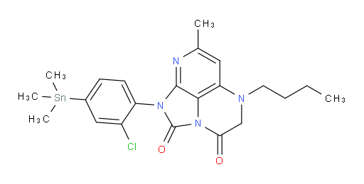 5-butyl-1-(2-chloro-4-(trimethylstannyl)phenyl)-7-methyl-4,5-dihydro-1H-1,2a,5,8-tetraazaacenaphthylene-2,3-dione