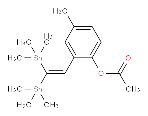 2-(2,2-双(三甲基锡基)乙烯基)-4-甲基苯基 乙酸酯