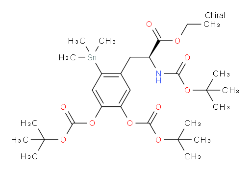 (S)-乙基 3-(4,5-双(BOC-氧基)-2-(三甲基锡基)苯基)-2-(BOC-氨基)丙酸酯