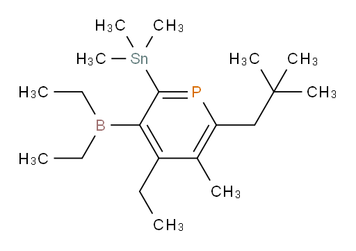 3-(二乙基boryl)-4-乙基-5-甲基-6-新戊基-2-(三甲基锡基)膦杂苯