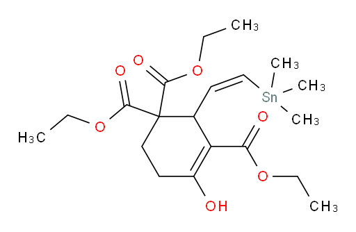 (Z)-三乙基 4-羟基-2-(2-(三甲基锡基)乙烯基)环己-3-烯-1,1,3-三甲酸酯