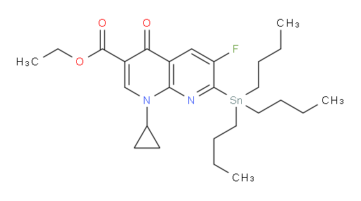 乙基 1-环丙基-6-氟-4-氧代-7-(三丁基锡基)-1,4-二氢-1,8-二氮萘-3-甲酸酯