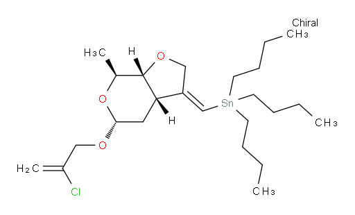 tributyl((Z)-((3aS,5R,7S,7aR)-5-((2-chloroallyl)oxy)-7-methyltetrahydro-2H-furo[2,3-c]pyran-3(3aH)-ylidene)methyl)stannane