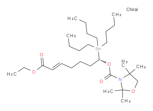 (S,E)-7-乙氧基-7-氧代-1-(三丁基锡基)庚-5-烯-1-基 2,2,4,4-四甲基噁唑烷-3-甲酸酯