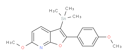 6-甲氧基-2-(4-甲氧基苯基)-3-(三甲基锡基)呋喃并[2,3-b]吡啶