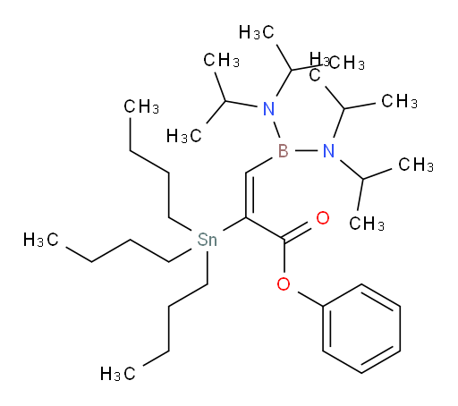 (E)-苯基 3-(双(二异丙基氨基)boryl)-2-(三丁基锡基)丙烯酸酯