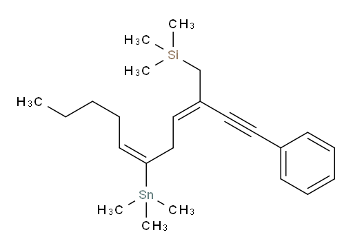三甲基((2E,5E)-2-(苯基乙炔基)-5-(三甲基锡基)十-2,5-二烯-1-基)硅烷