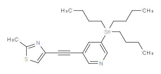 2-甲基-4-((5-(三丁基锡基)吡啶-3-基)乙炔基)噻唑