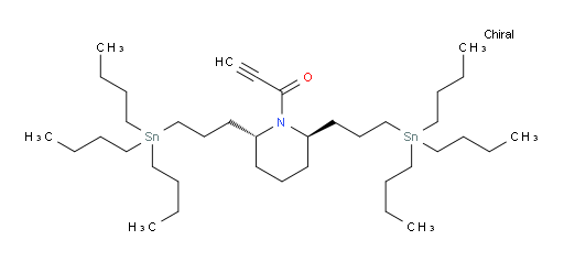 1-((2R,6R)-2,6-bis(3-(tributylstannyl)propyl)piperidin-1-yl)prop-2-yn-1-one