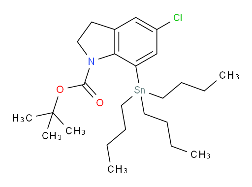 叔丁基 5-氯-7-(三丁基锡基)吲哚啉-1-甲酸酯