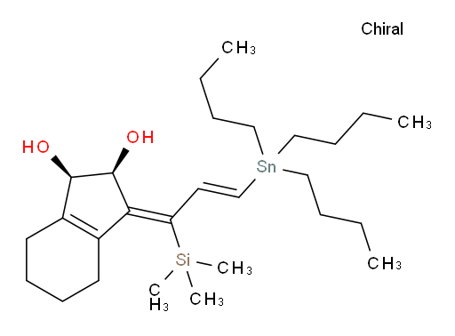 (1R,2S,E)-3-((E)-3-(三丁基锡基)-1-(三甲基硅基)烯丙亚基)-2,3,4,5,6,7-六氢-1H-茚-1,2-二醇