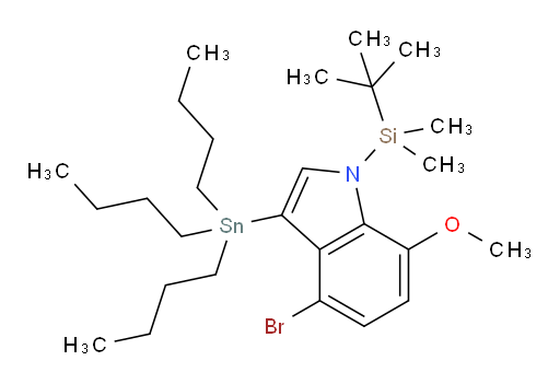 4-溴-1-(叔丁基二甲基硅烷基)-7-甲氧基-3-(三丁基锡基)-1H-吲哚