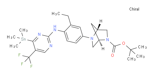 (1R,4R)-tert-butyl 5-(3-ethyl-4-((5-(trifluoromethyl)-4-(trimethylstannyl)pyrimidin-2-yl)amino)phenyl)-2,5-diazabicyclo[2.2.1]heptane-2-carboxylate