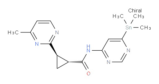 (1R,2R)-2-(4-methylpyrimidin-2-yl)-N-(6-(trimethylstannyl)pyrimidin-4-yl)cyclopropanecarboxamide