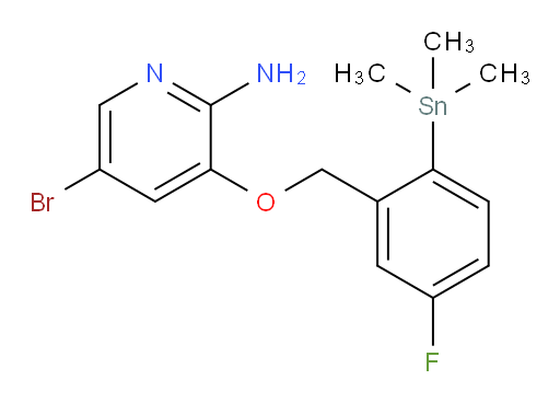 5-bromo-3-((5-fluoro-2-(trimethylstannyl)benzyl)oxy)pyridin-2-amine