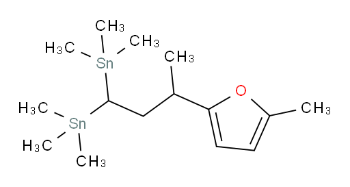 (3-(5-甲基呋喃-2-基)丁烷-1,1-二基)双(三甲基锡烷)