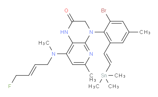 4-(2-溴-4-甲基-6-((E)-2-(三甲基锡基)乙烯基)苯基)-8-(((E)-4-氟丁-2-烯-1-基)(甲基)氨基)-6-甲基-3,4-二氢吡啶并[2,3-b]吡嗪-2(1H)-酮