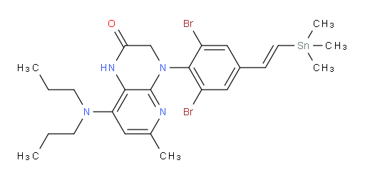 (E)-4-(2,6-二溴-4-(2-(三甲基锡基)乙烯基)苯基)-8-(二丙基氨基)-6-甲基-3,4-二氢吡啶并[2,3-b]吡嗪-2(1H)-酮