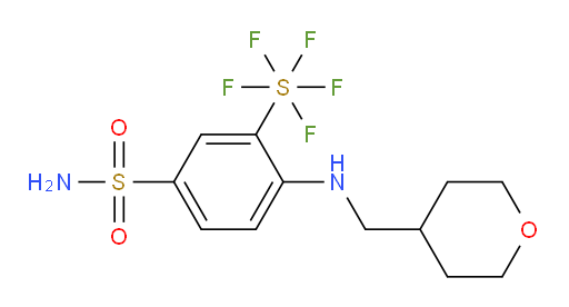 [5-(Aminosulfonyl)-2-[[(tetrahydro-2H-pyran-4-yl)methyl]amino]phenyl]sulfur pentafluoride
