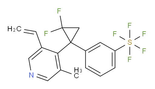 3-(2,2-difluoro-1-(3-methyl-5-vinylpyridin-4-yl)cyclopropyl)(pentafluoromercapto)benzene