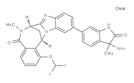 (7R,14R)-11-(3-amino-2,3-dihydro-3-methyl-2-oxo-1H-indol-6-yl)-1-(difluoromethoxy)-6,7-dihydro-6-methyl-7,14-Methanobenzimidazo[1,2-b][2,5]benzodiazocin-5(14H)--one