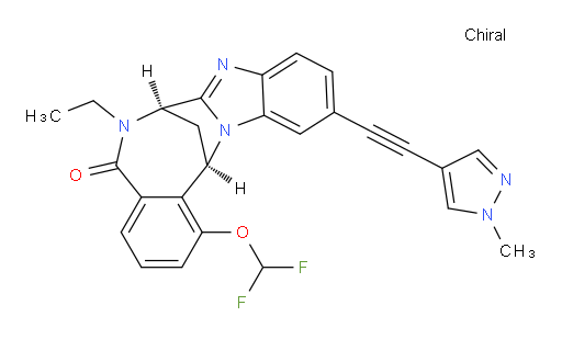 (7R,14R)-1-(difluoromethoxy)-6-ethyl-6,7-dihydro-11-[2-(1-methyl-1H-pyrazol-4-yl)ethynyl]-7,14-Methanobenzimidazo[1,2-b][2,5]benzodiazocin-5(14H)--one