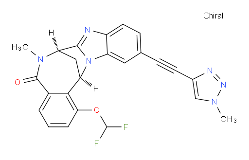 (7R,14R)-1-(difluoromethoxy)-6,7-dihydro-6-methyl-11-[2-(1-methyl-1H-1,2,3-triazol-4-yl)ethynyl]-7,14-Methanobenzimidazo[1,2-b][2,5]benzodiazocin-5(14H)--one