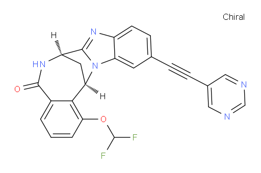 (7R,14R)-1-(difluoromethoxy)-6,7-dihydro-11-[2-(Pyrimidin-5-yl)ethynyl]-7,14-Methanobenzimidazo[1,2-b][2,5]benzodiazocin-5(14H)--one